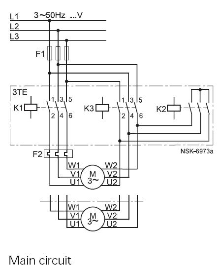 Typical circuit diagram of Star Delta starter
