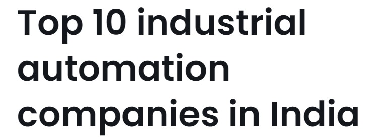 Top 10 industrial automation companies in India